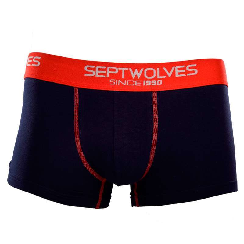 七匹狼SEPTWOLVES时尚运动全棉男士内裤平角裤宝蓝(L)03057