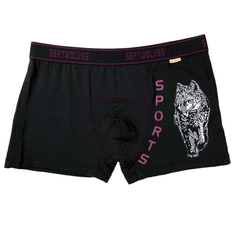 七匹狼SEPTWOLVES莫代尔男士内裤平角裤黑色(XXL)03038