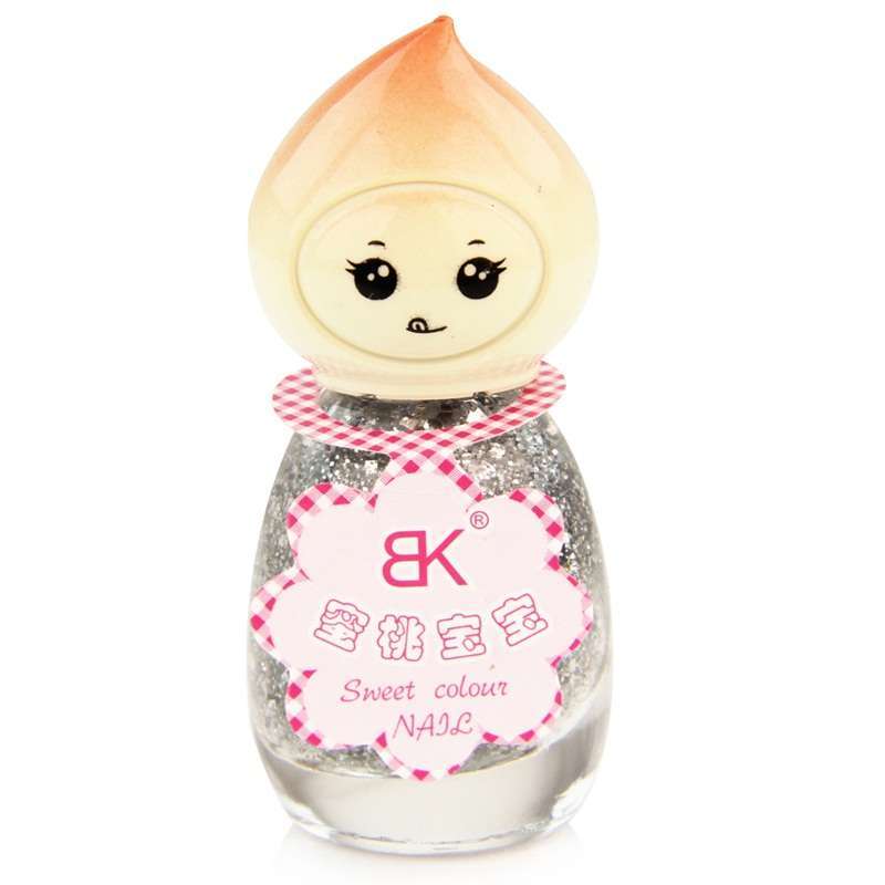BK蜜桃宝宝指甲油49水晶银7ml