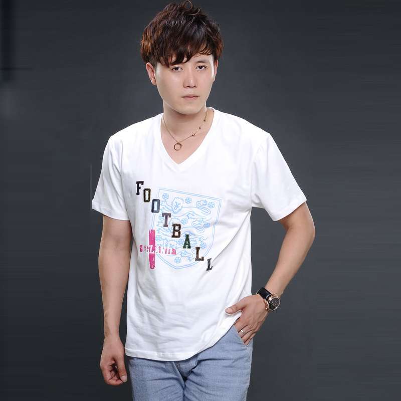 ENGLAND男士拉架汗布短袖衫白色(XL )8033