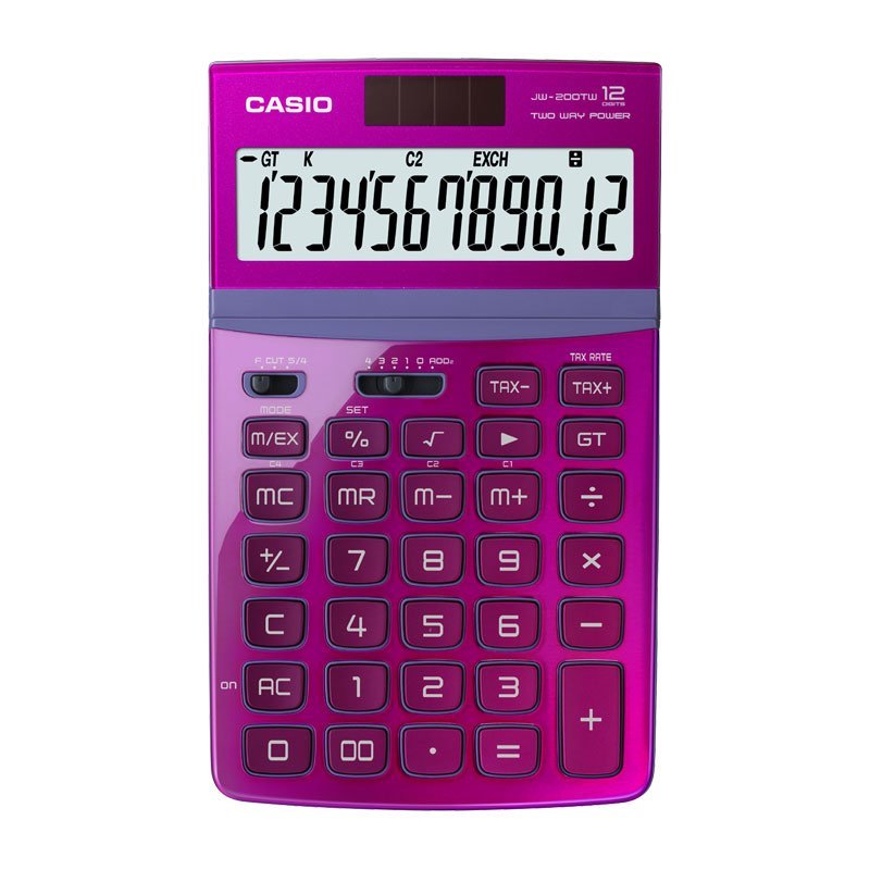 卡西欧(CASIO) JW-200TW-PK 魅雅计算器 中型机 魅惑红