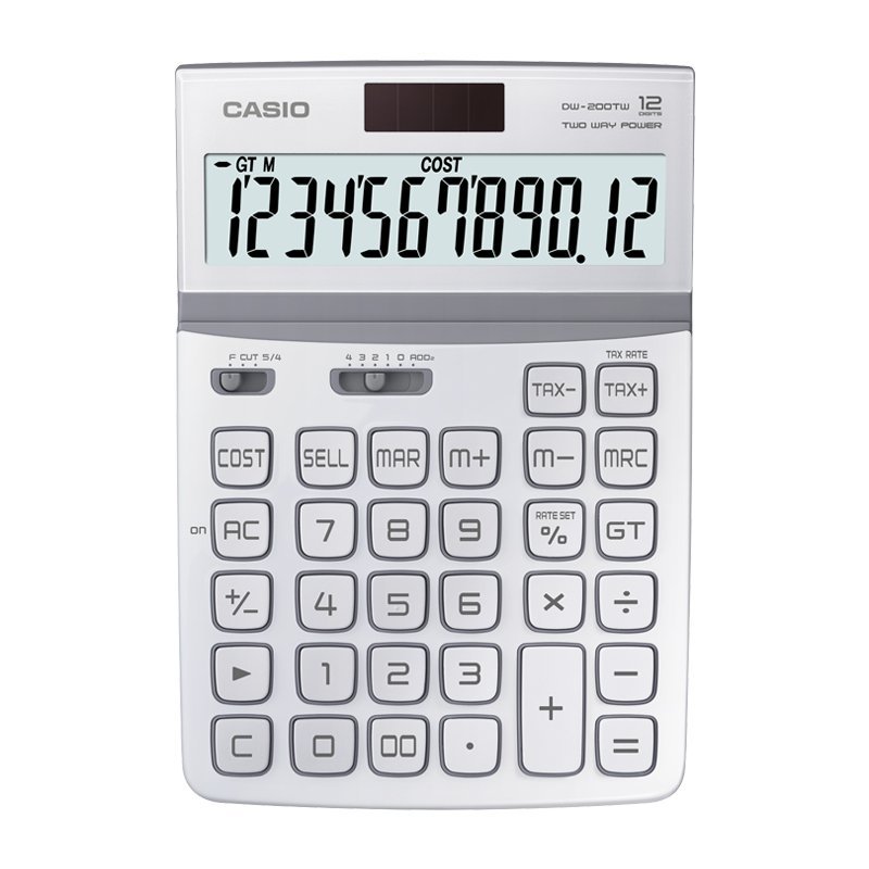 卡西欧(CASIO) DW-200TW-WE 魅雅计算器 大型机 莹雪白
