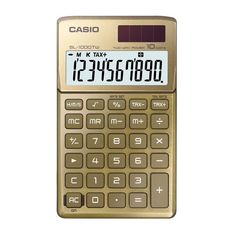卡西欧（CASIO）SL-1000TW-GD 魅雅计算器 便携机 尊贵金