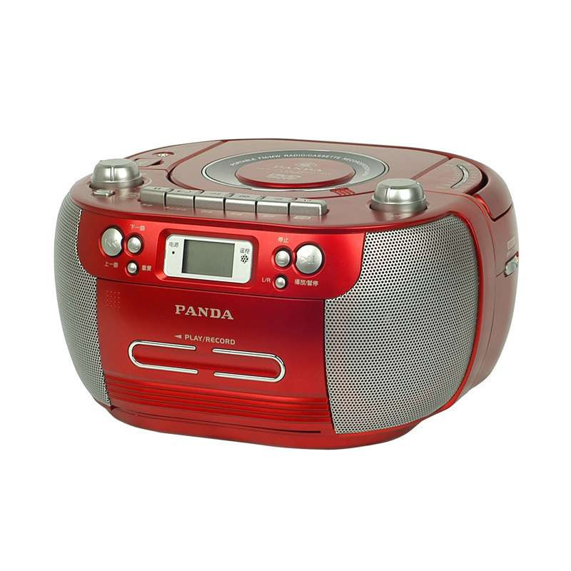 熊猫(PANDA) CD-800 便携式DVD播放机磁带收录机MP3播放器收录CD胎教机收音机USB音响（红色）