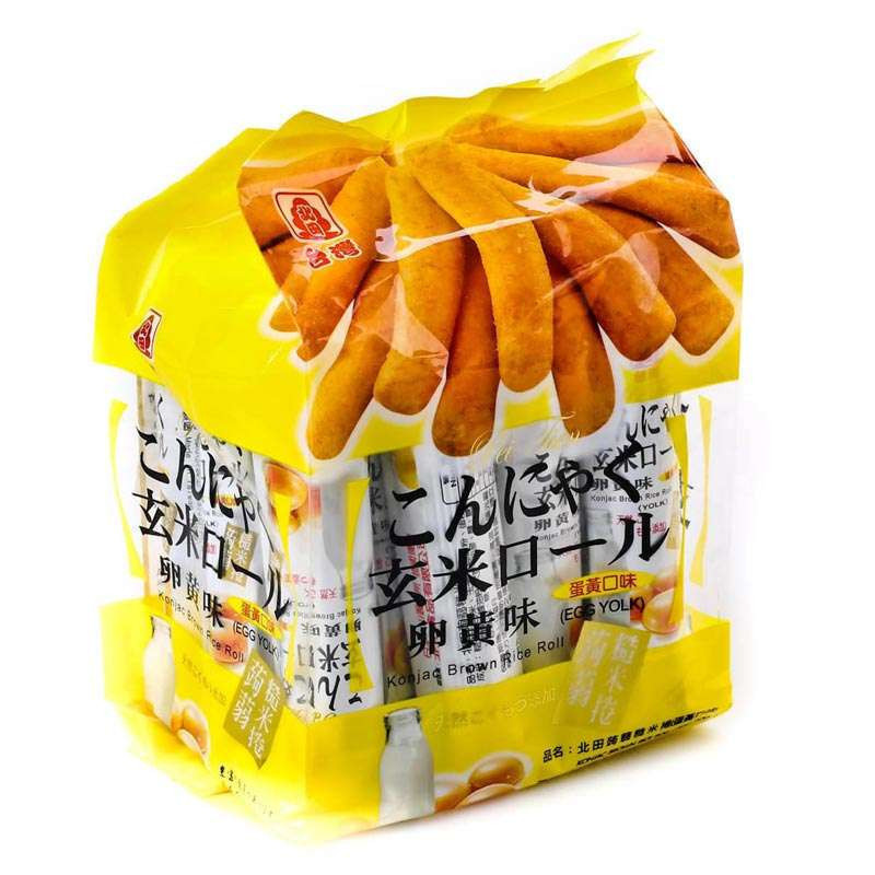 北田 蒟蒻糙米卷（蛋黄口味）160g/袋