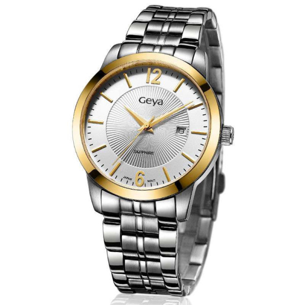【格雅表旗舰店手表】geya 格雅情侣表系列 经典气质蓝宝石表镜精钢