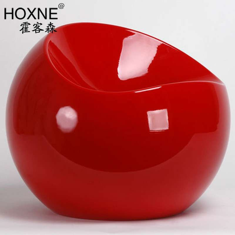 霍客森 进口ABS小球凳 苹果椅 球椅 时尚化妆凳梳妆椅个性坐凳 糖果圆凳 西瓜红色