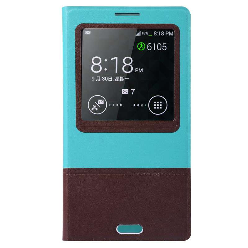 倍思 三星note3 格调智能保护套 深咖/青