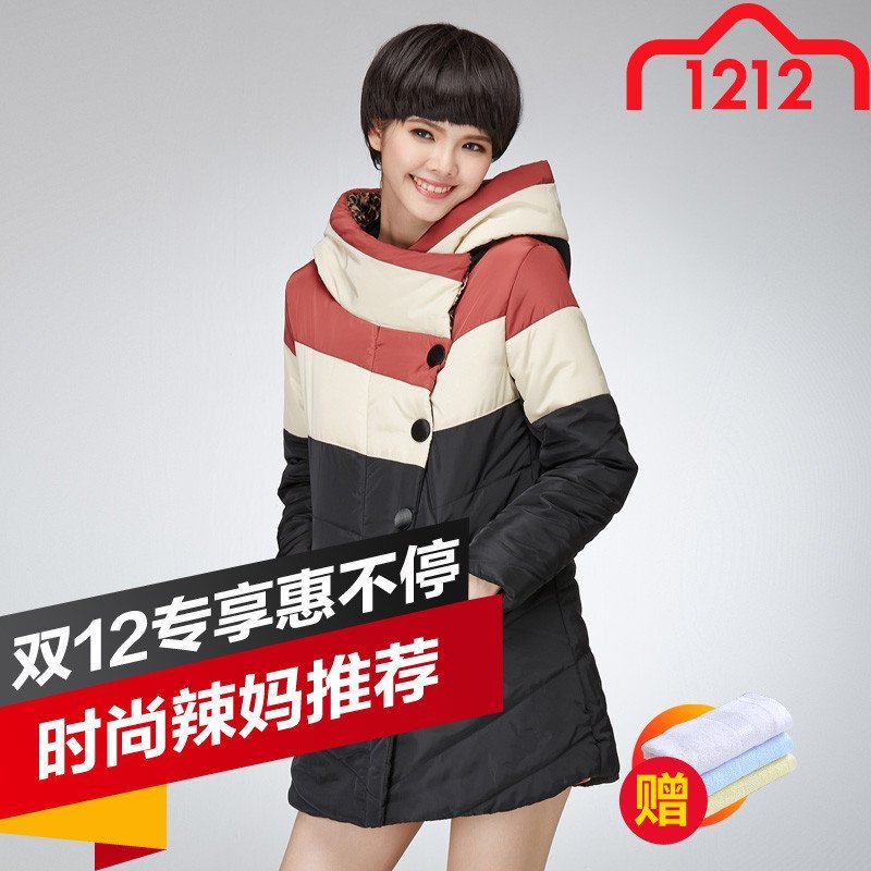 百伶妈妈 孕妇装冬装外套 韩版孕妇 加厚保暖 加厚棉袄 棉衣