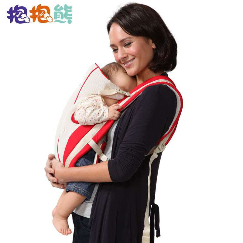 抱抱熊婴儿背带103正品多功能透气 宝宝背带儿童背带/背婴抱婴带 红色 均码