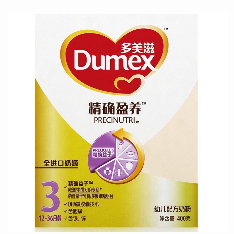 多美滋(Dumex)精确盈养3段（1-3岁）幼儿配方奶粉400g 全进口奶源