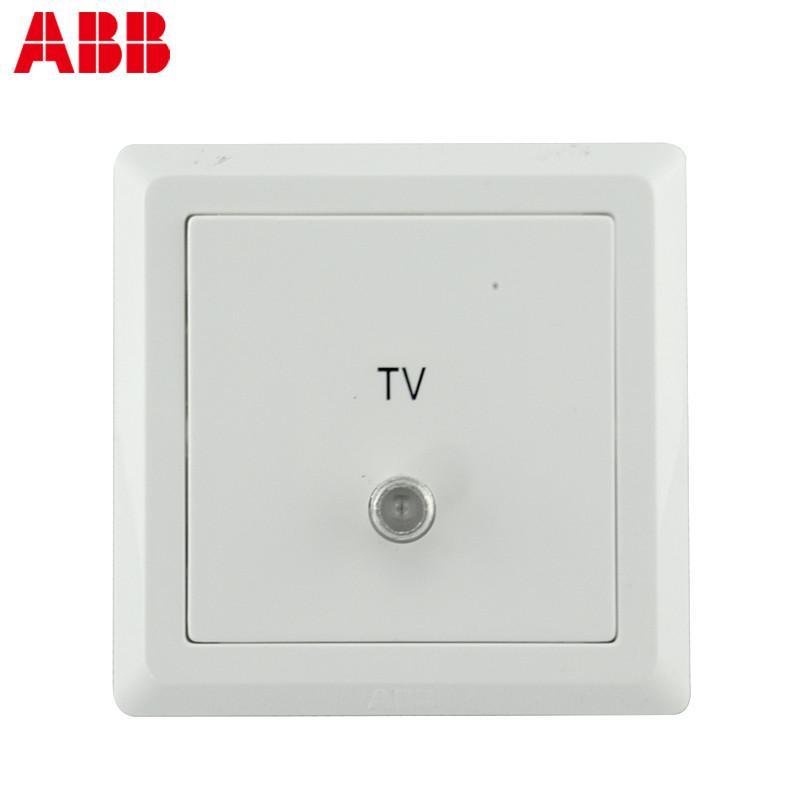 ABB开关插座面板abb德逸雅白弱电86型一位宽频电视插座正品AE303