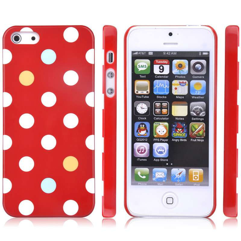 迪沃(devia) 彩图背壳--波点系列 适用于苹果iPhone5/5s 手机保护壳/套 红色