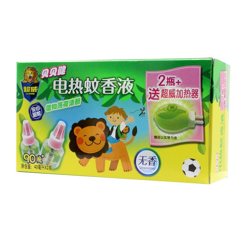 超威贝贝健无香电蚊香液40mL*2瓶
