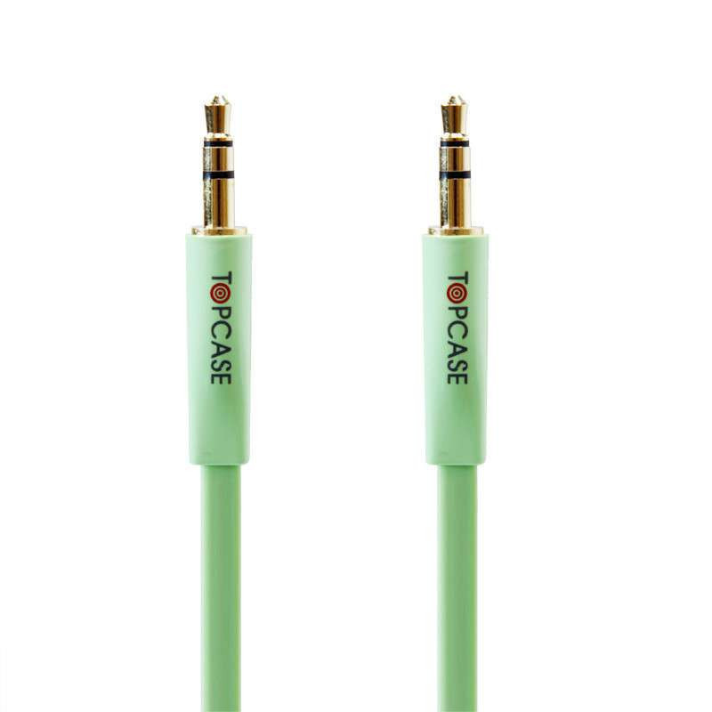 TOPCASE SC01 豪华版 镀金头 DC3.5立体声车载音频线 AUX线公对公音频连接延长线 音箱线 绿色 5米