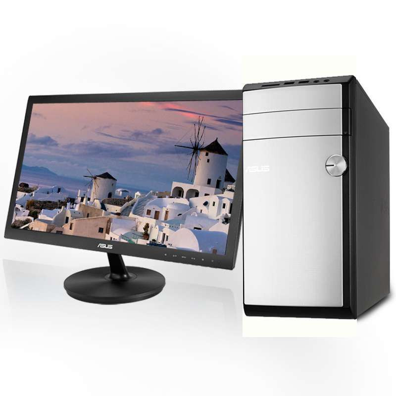 华硕(ASUS)M31AD-I4114A1台式主机+VS228DR 21.5英寸显示器(I3-4130 4G 1T 集显 DOS 白色)