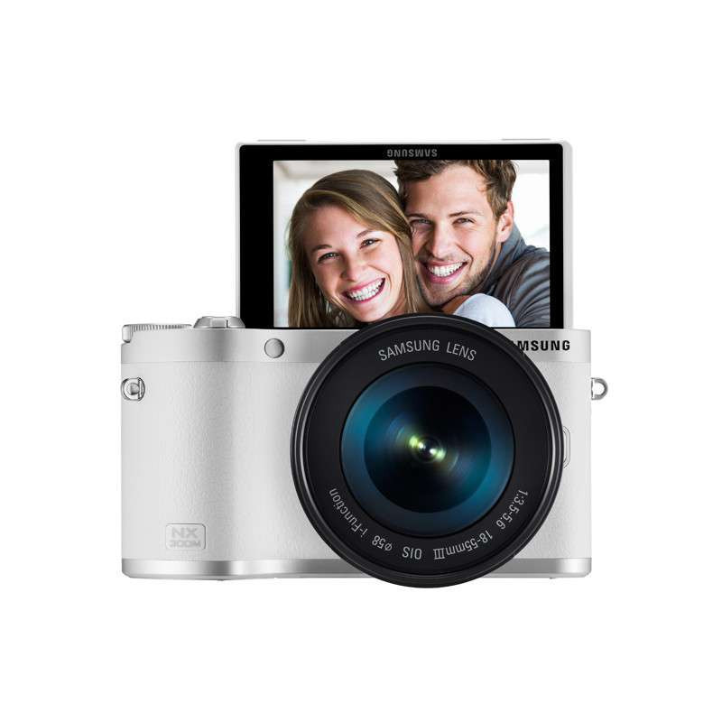 三星(SAMSUNG) NX 300M 微单相机 (18-55mm) 白色 16G卡