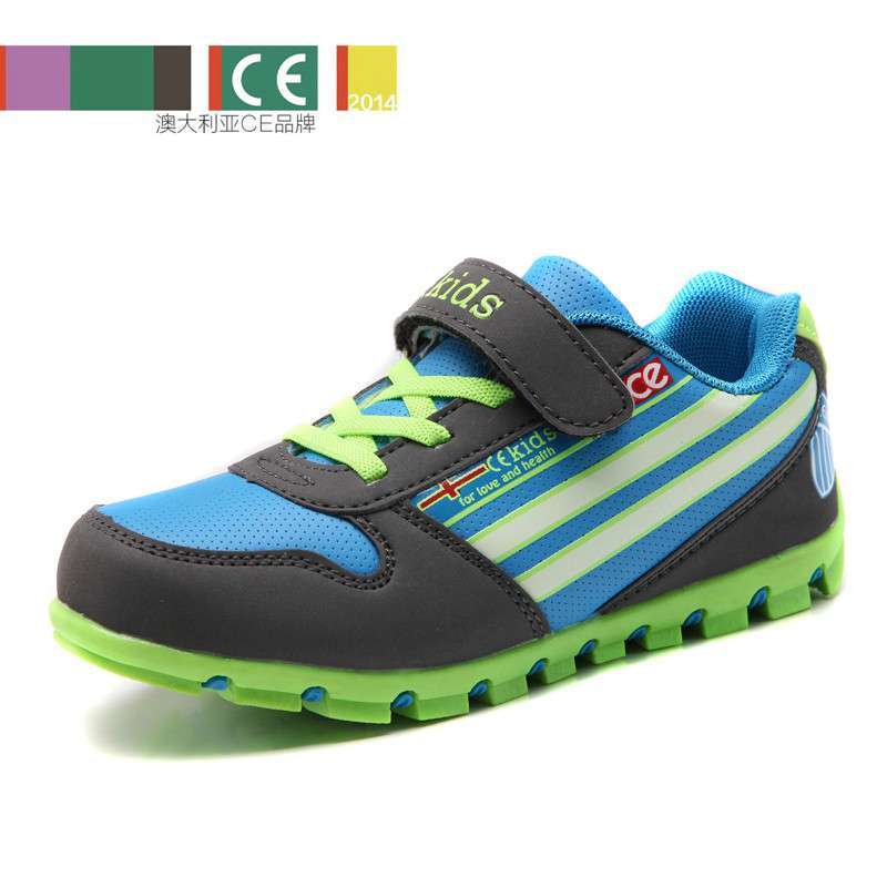 童鞋男童鞋2014春秋季新款 儿童运动鞋跑步鞋青少年运动鞋韩版潮 碳灰彩蓝 36码/23cm