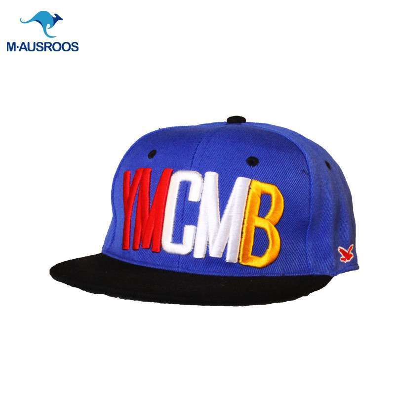 2014新款韩版棒球帽子 男女式通用平檐嘻哈帽 刺绣字母 蓝色