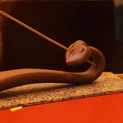 纯手工紫砂如意香插礼盒装 紫砂香炉 卧香炉香架香座香托 熏香炉