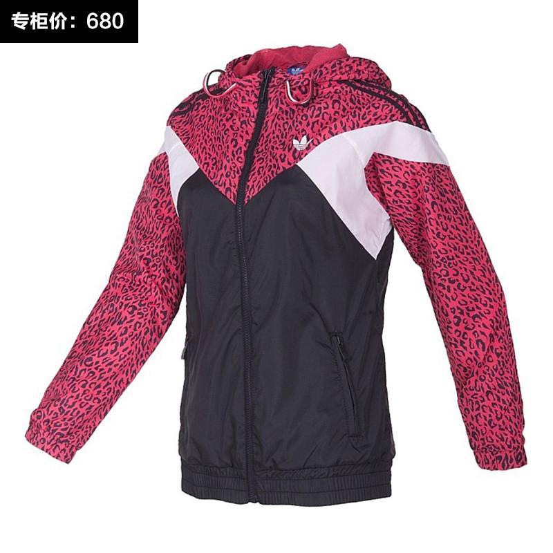 adidas 阿迪达斯 女士茄克外套 G77340 黑/红 S