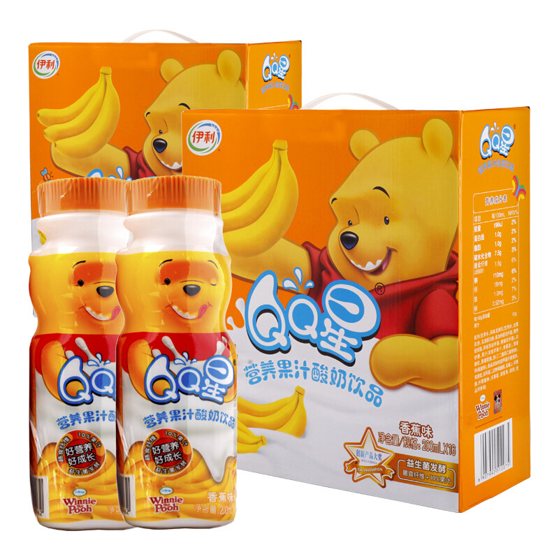 伊利QQ星营养果汁酸奶饮品香蕉味200mL*4