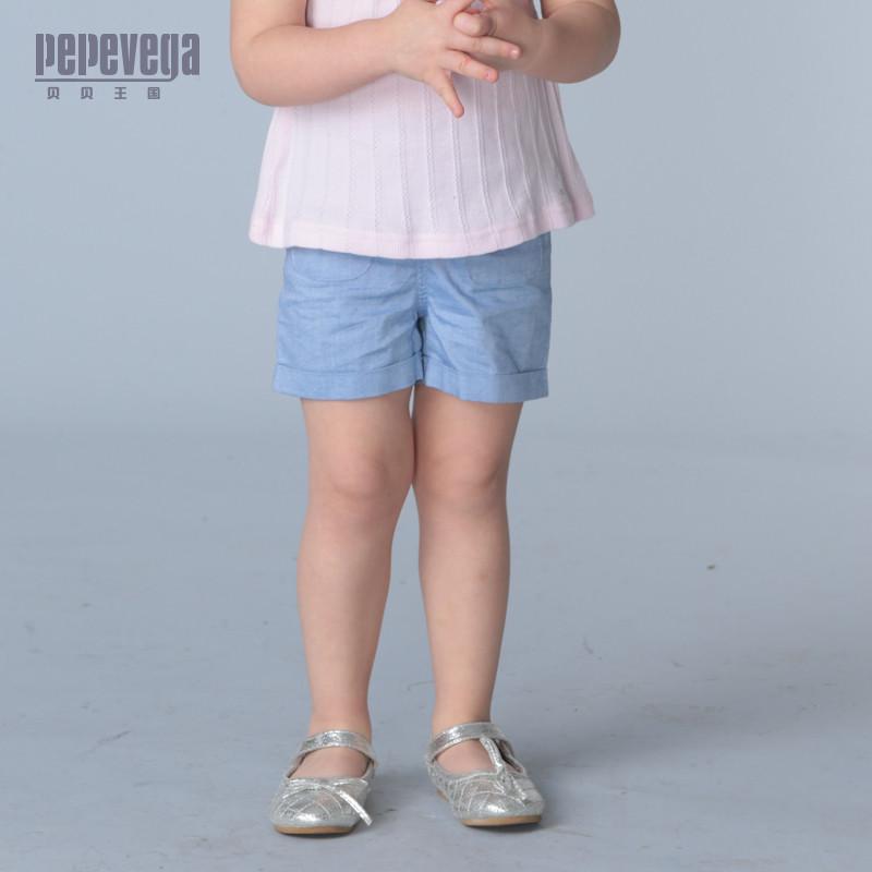 贝贝王国(PEPEVEGA)五角星形纽扣装饰趣味裤袋运动短裤 2014夏装新款中腰夏季纯棉休闲可开档休闲裤童装宝宝短裤
