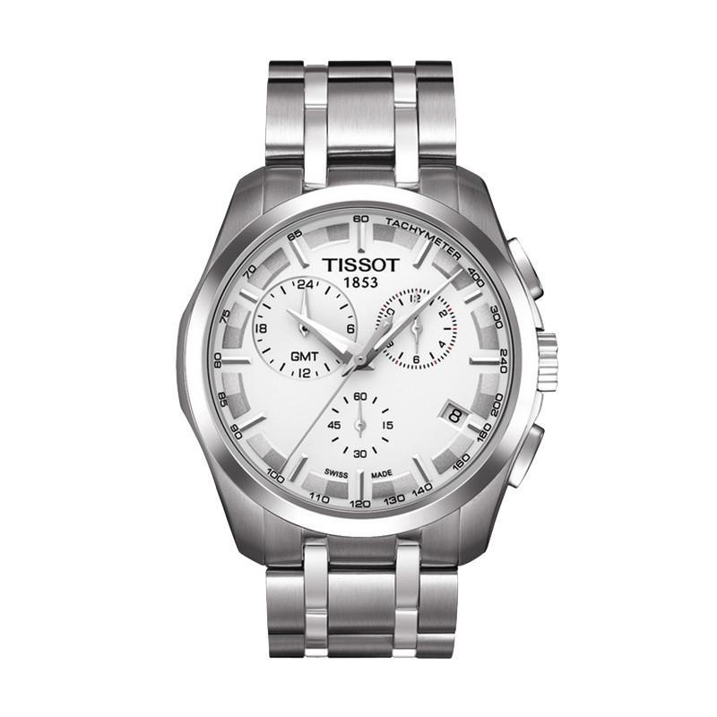 天梭TISSOT酷图系列金属钢带三眼计时男士钢带石英手表T035.439.11.031.00 瑞士正品