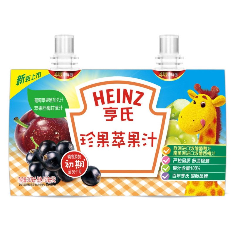 亨氏(Heinz)珍果萃果汁套装150ml*2袋