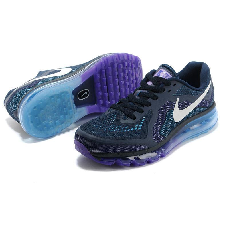 NIKE耐克男女鞋正品 2014新款AIR MAX全掌气垫跑步鞋621077-407 深兰白 44码