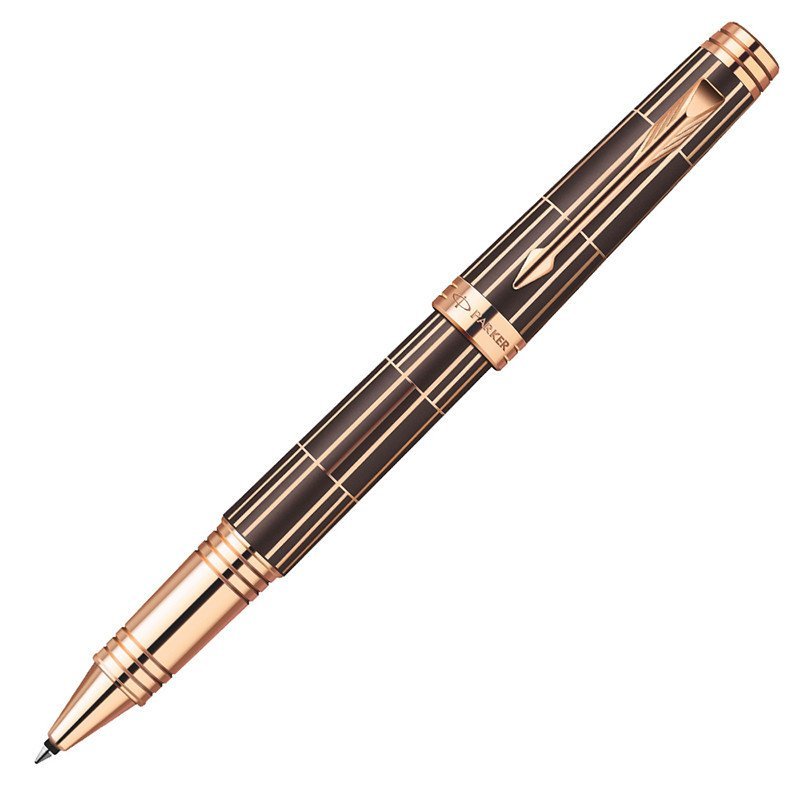 派克(PARKER)首席时尚巧克力玫瑰金夹宝珠笔