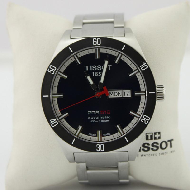 天梭新款T044.430.21.051.00 男士机械手表 黑色