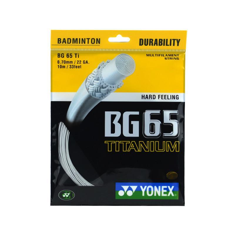YONEX尤尼克斯羽毛球拍线 耐打高弹性可拉高磅进攻球员使用 BG65Ti 白色