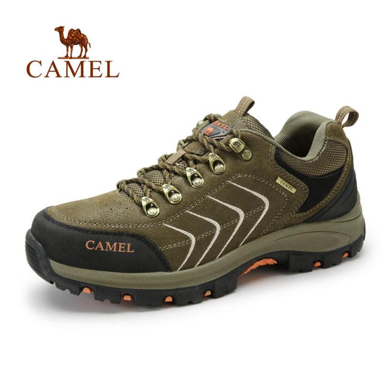 Camel 骆驼户外登山鞋 2015秋季新款 牛皮耐磨户外鞋子防滑登山鞋 卡其 39码