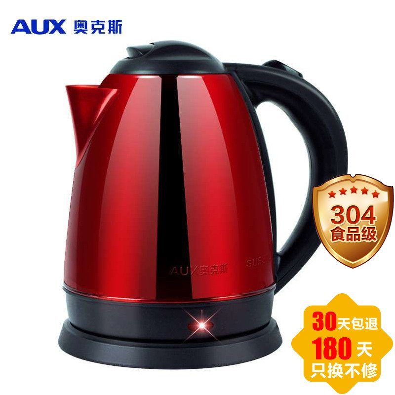 奥克斯（AUX）HX-A5076 精密温控 食品级304不锈钢2L/2升 电热水壶/开水壶 红色