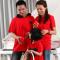 新款特价the couple pig 短袖亲子装 带帽时尚 夏季长版T 红色 女L