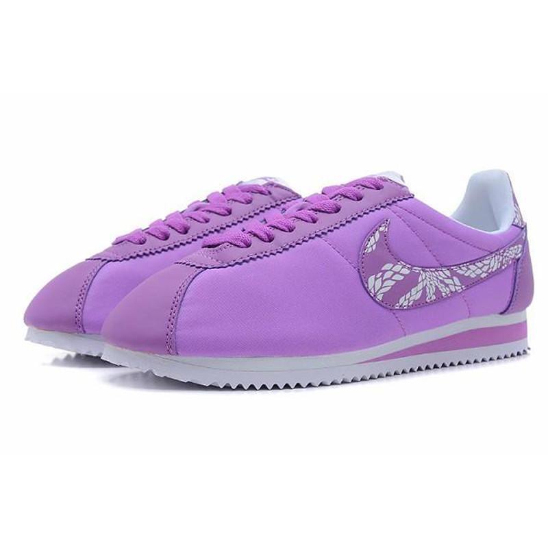 Nike耐克跑步鞋女鞋 阿甘低帮鞋女跑鞋休闲运动鞋555276 紫色叶子 37.5码