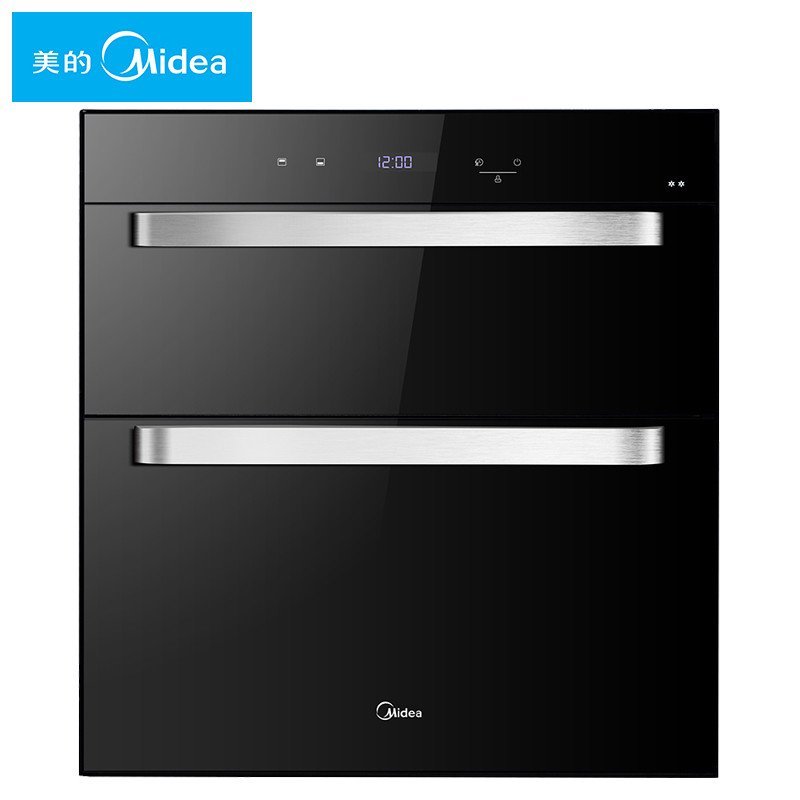 美的(Midea)消毒柜ZLP100Q36嵌入式家用 童锁 臭氧紫外线高温消毒碗柜 86L 二星级 上下室独立控制