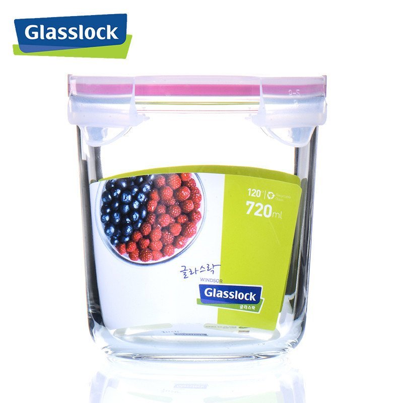 GLASSLOCK/三光云彩 钢化耐热玻璃单品保鲜盒 720ml 密封圈颜色随机发货