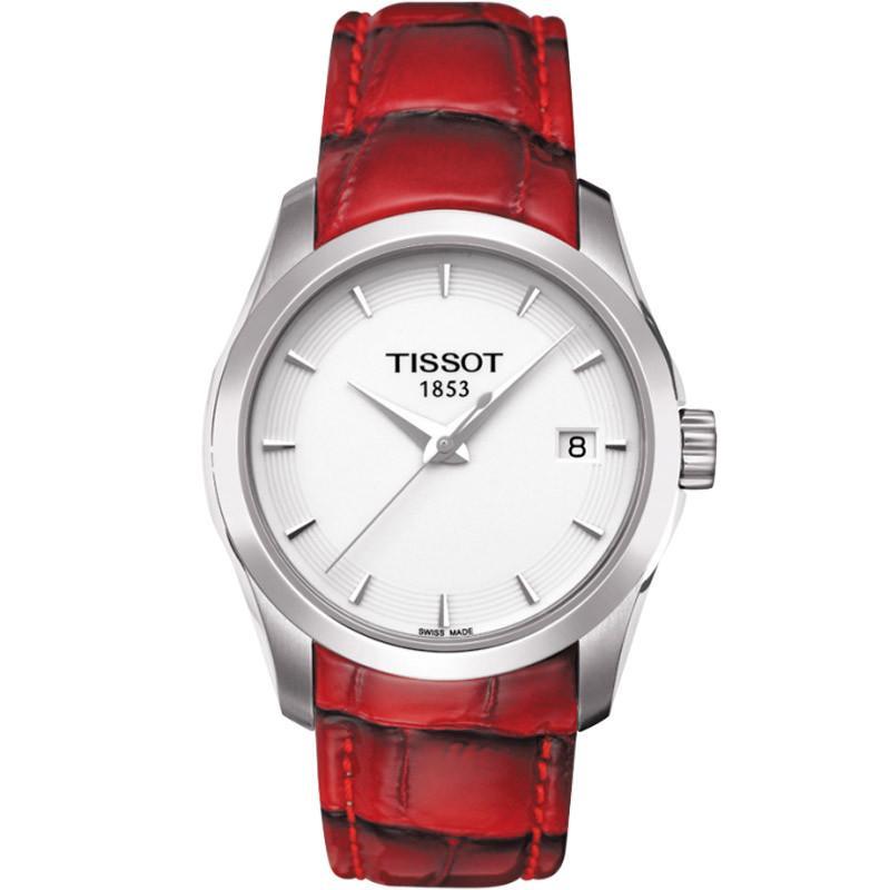Tissot天梭 库图系列石英女表T035.210.11.051.00手表 白面皮带