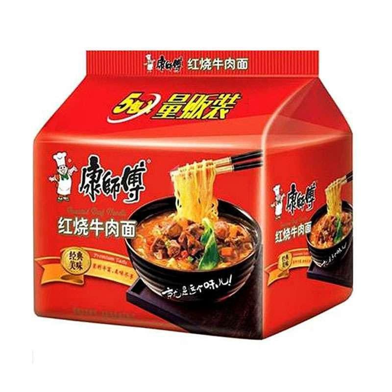 康师傅丰盛经典红烧牛肉五连包100g*5