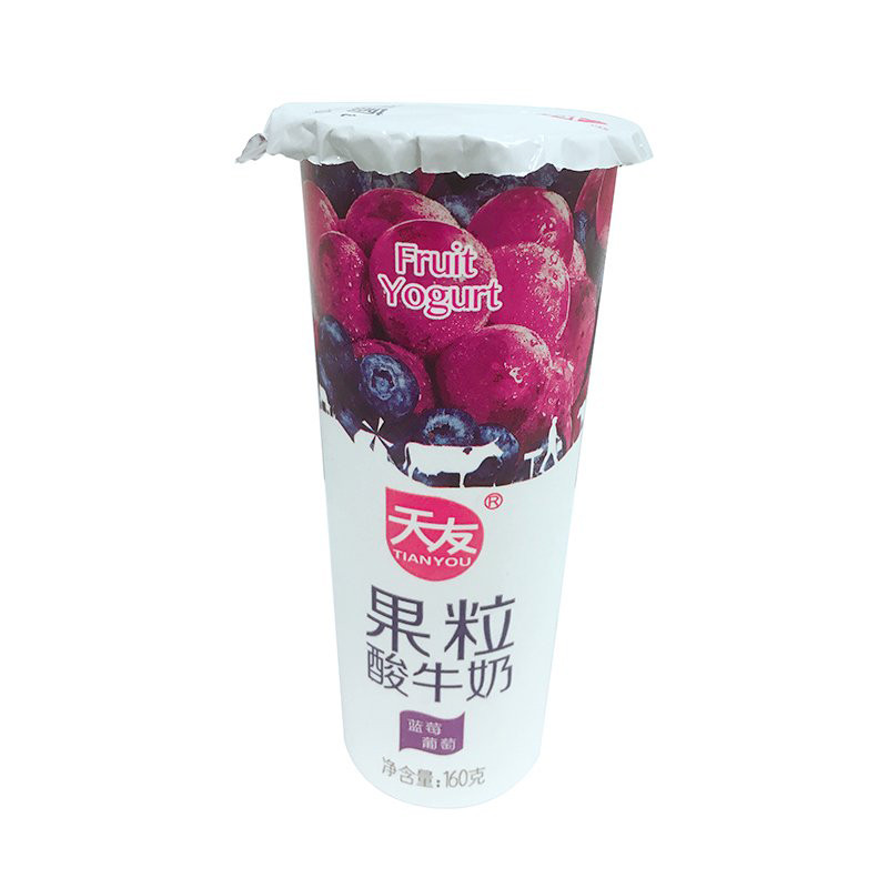 天友果粒蓝莓葡萄酸牛奶160g