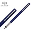 派克PARKER 钢笔 威雅蓝色胶杆墨水笔 学生办公文具书写金属不锈钢F笔尖0.5mm 可吸墨可替换墨囊 蓝色