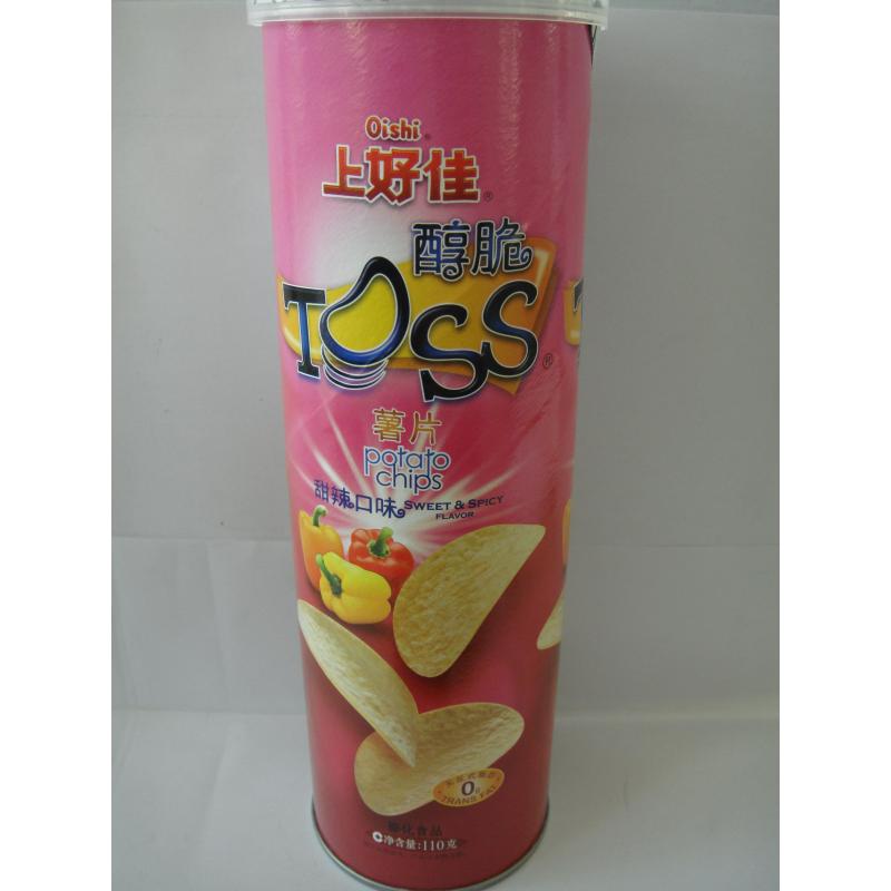 上好佳罐装薯片甜辣口味100g