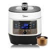 美的（Midea）WSS5062 数码控压大屏显示微电脑式5L韩式方煲电压力锅 黑白色