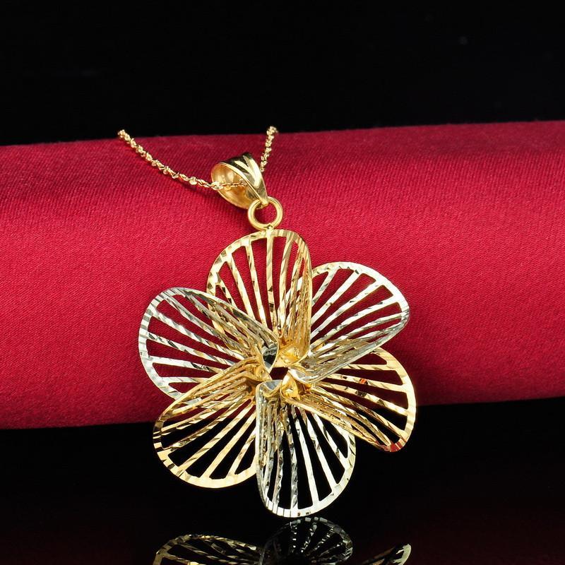 梦克拉 18k彩金花形吊坠 天使之花