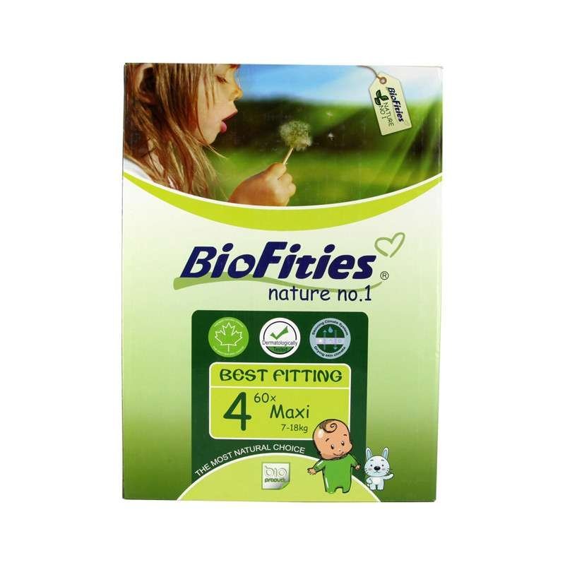 Bio Fities 自然天使系列 纸尿裤4号 (9-18公斤) 60片 (美国进口)