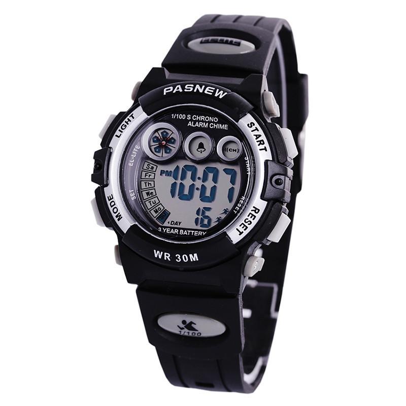 PASNEW百圣牛防水儿童表 学生电子手表 LED手表果冻手表 运动手表 计时手表
