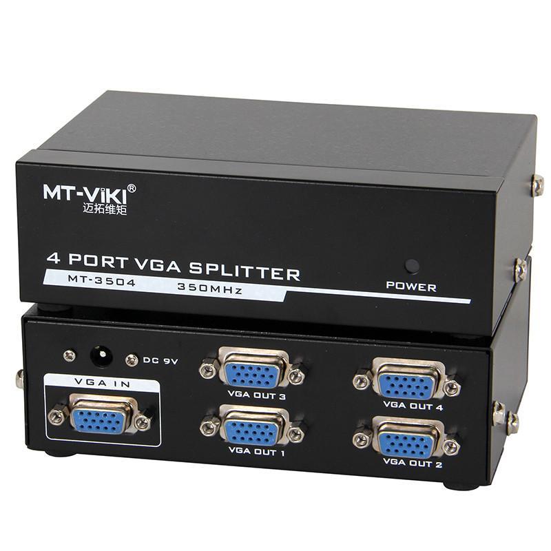 迈拓维矩 MT-3504 高清 4口 VGA分配器 电脑接电视/投影仪 清晰