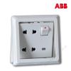 abb开关插座面板开关插座德逸雅白一开四孔带LED灯面板插座AE234